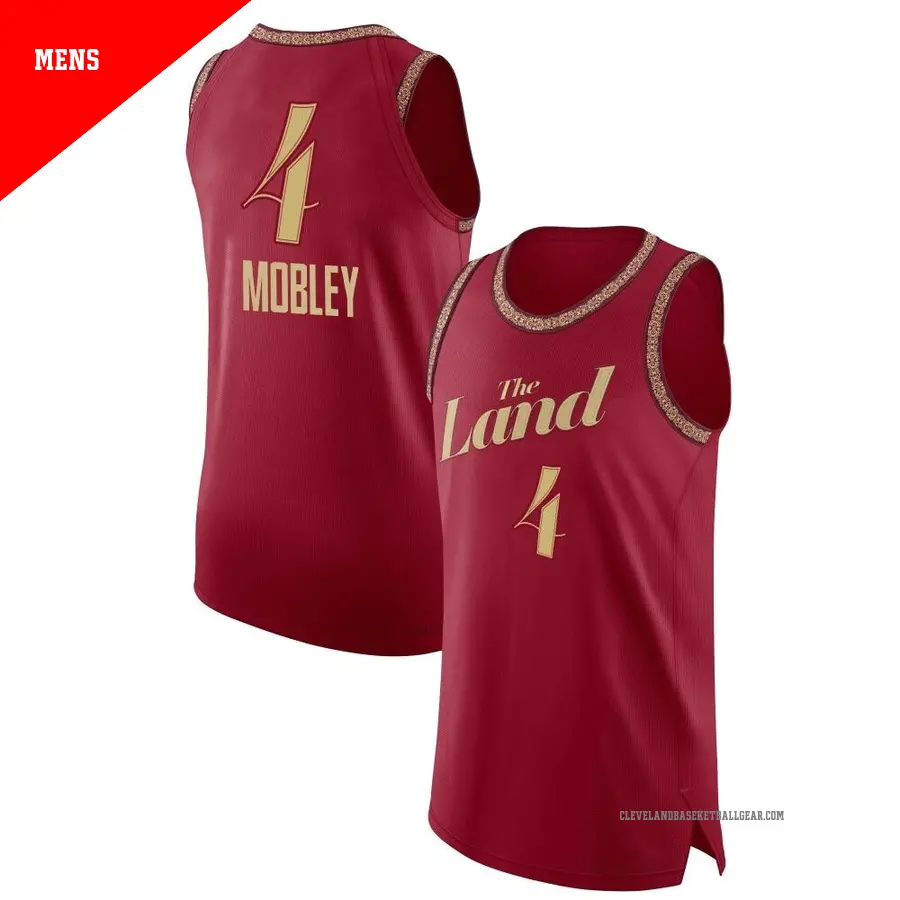 ＃4 Men's Evan Mobley Cleveland Cavaliers 2023/24 Authentic Wine City Edition Jersey