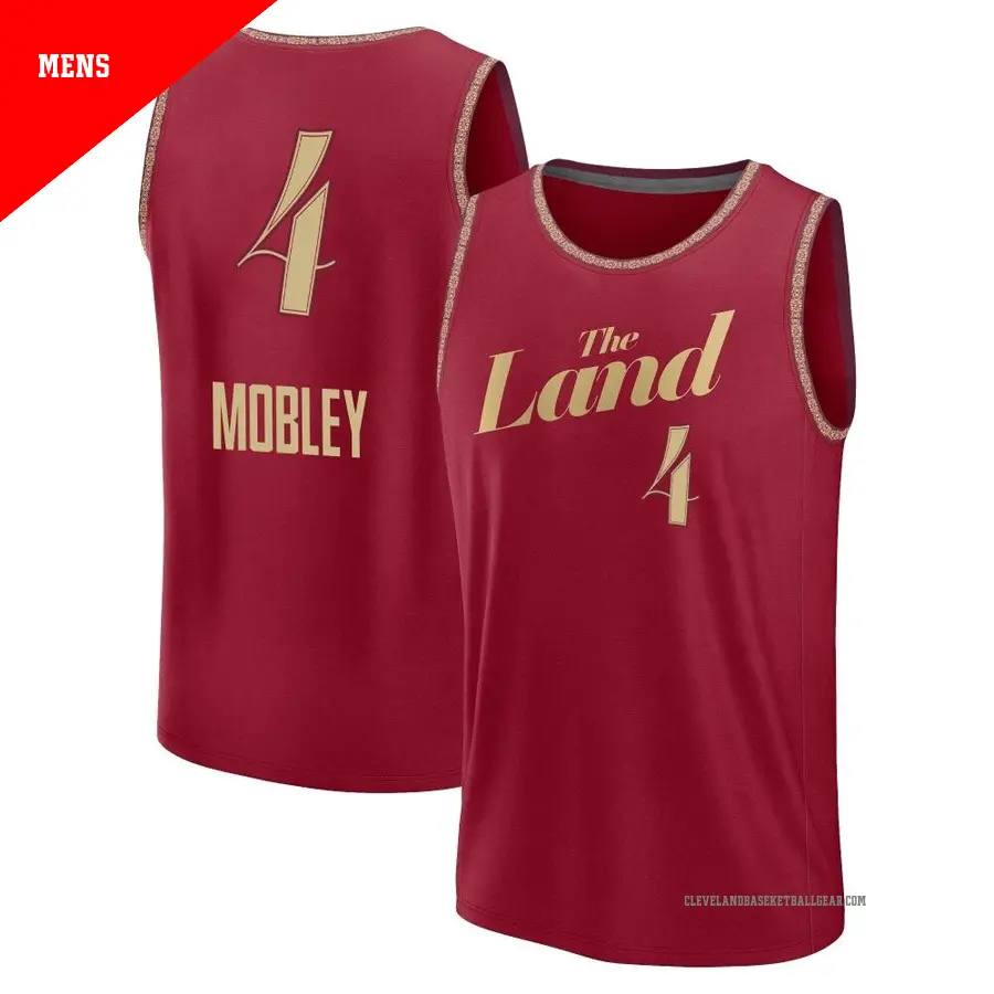 ＃4 Men's Evan Mobley Cleveland Cavaliers 2023/24 Fast Break Wine City Edition Jersey