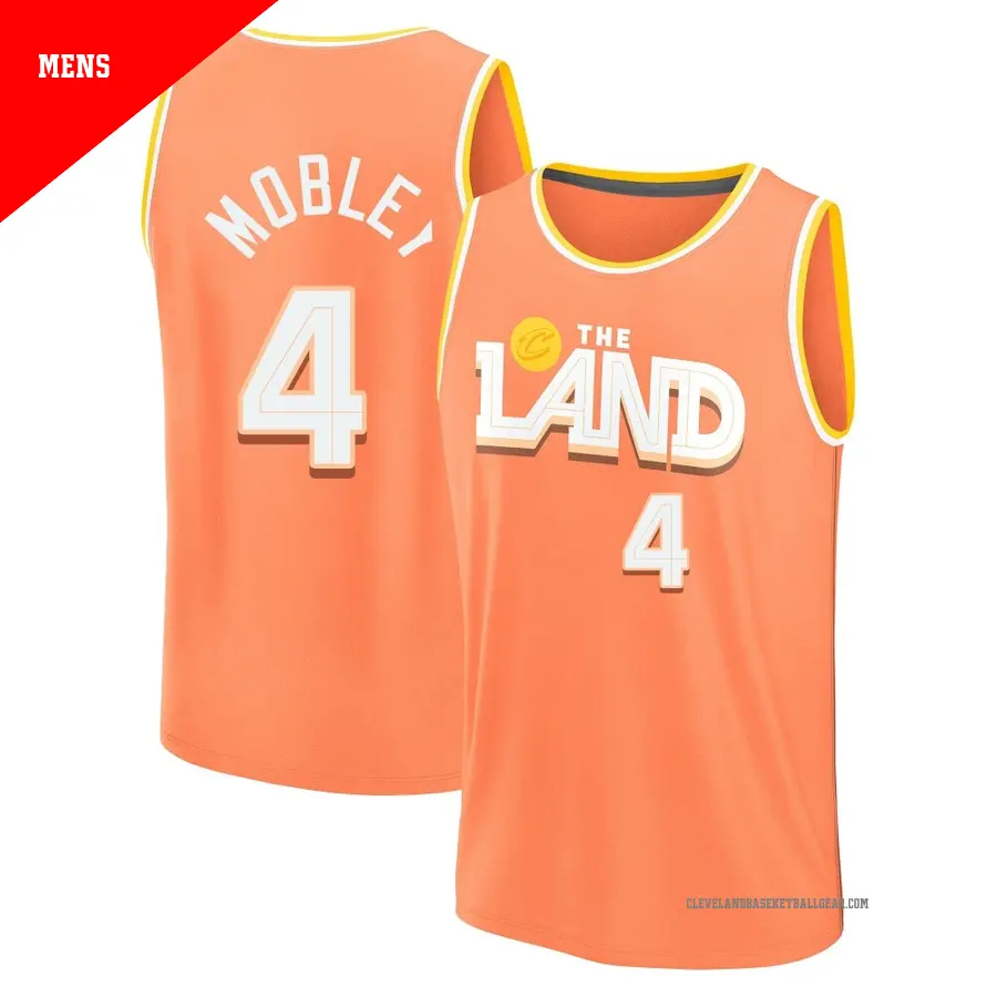 ＃4 Men's Evan Mobley Cleveland Cavaliers 2025/26 Fast Break Orange City Edition Jersey