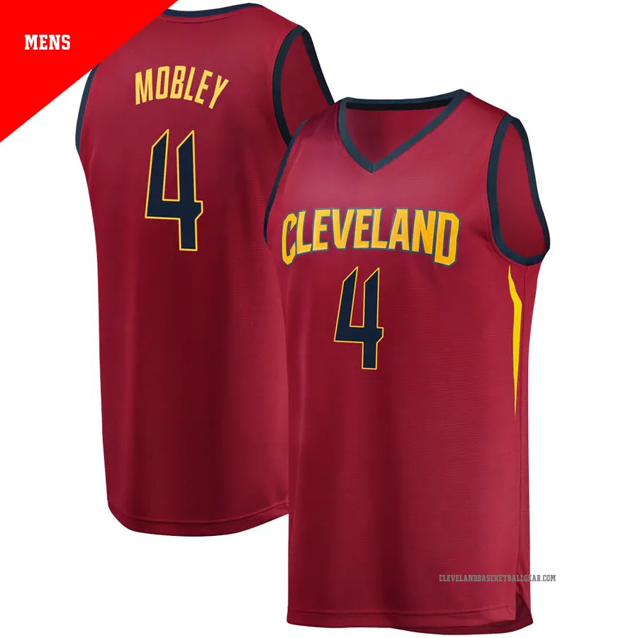 ＃4 Men's Evan Mobley Cleveland Cavaliers Fast Break Wine JerseyIconic Edition