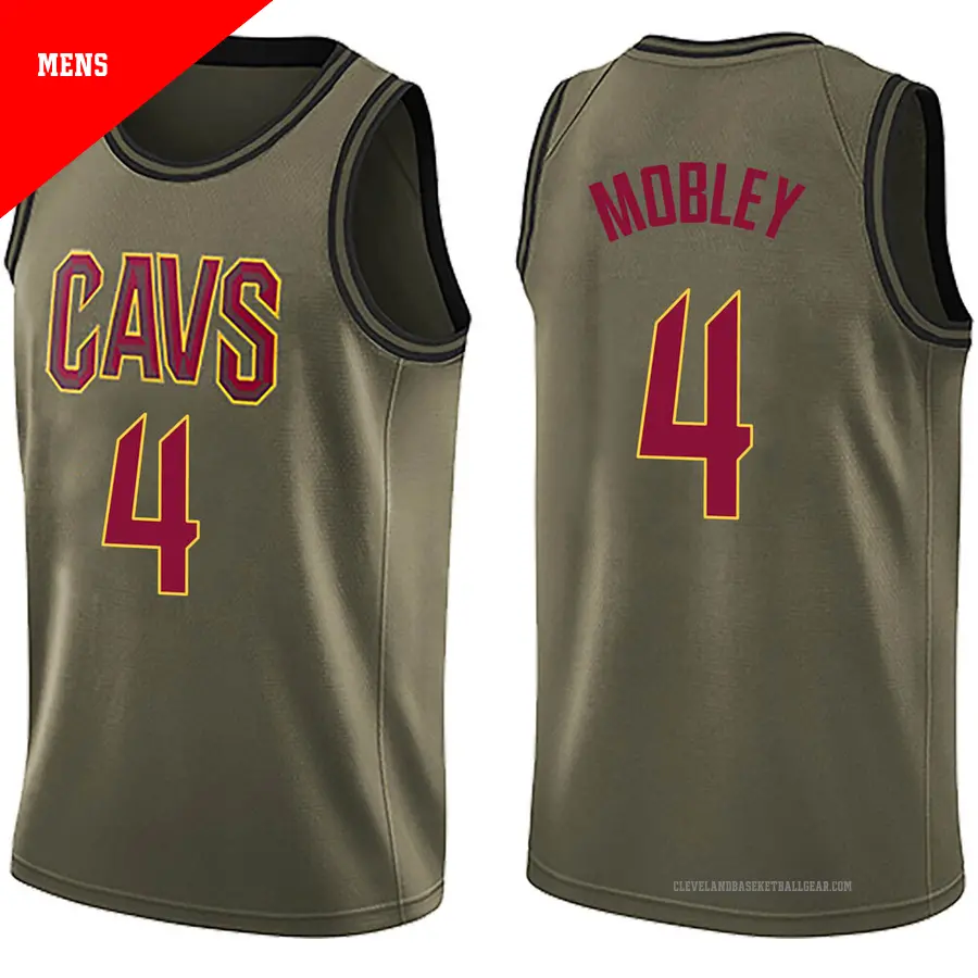 ＃4 Men's Evan Mobley Cleveland Cavaliers Green Swingman Salute to Service Jersey