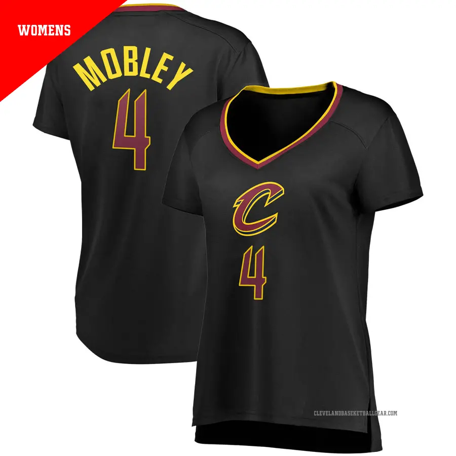＃4 Women's Evan Mobley Cleveland Cavaliers Black Fast Break Jersey Statement Edition