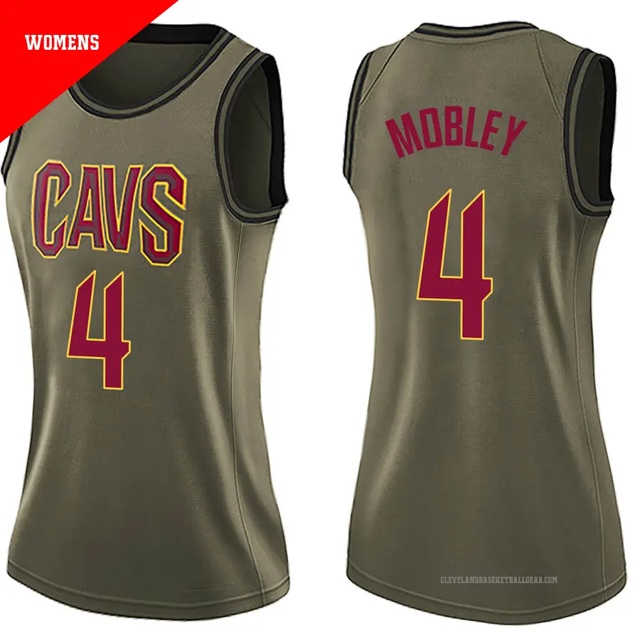 ＃4 Women's Evan Mobley Cleveland Cavaliers Green Swingman Salute to Service Jersey