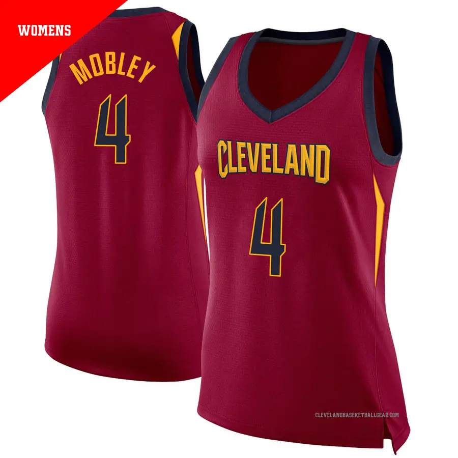 ＃4 Women's Evan Mobley Cleveland Cavaliers Swingman Maroon Jersey Icon Edition