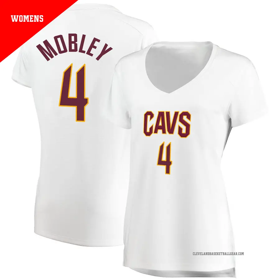 ＃4 Women's Evan Mobley Cleveland Cavaliers White Fast Break JerseyAssociation Edition