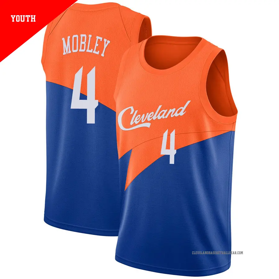 ＃4 Youth Evan Mobley Cleveland Cavaliers 2018/19 Swingman Blue JerseyCity Edition