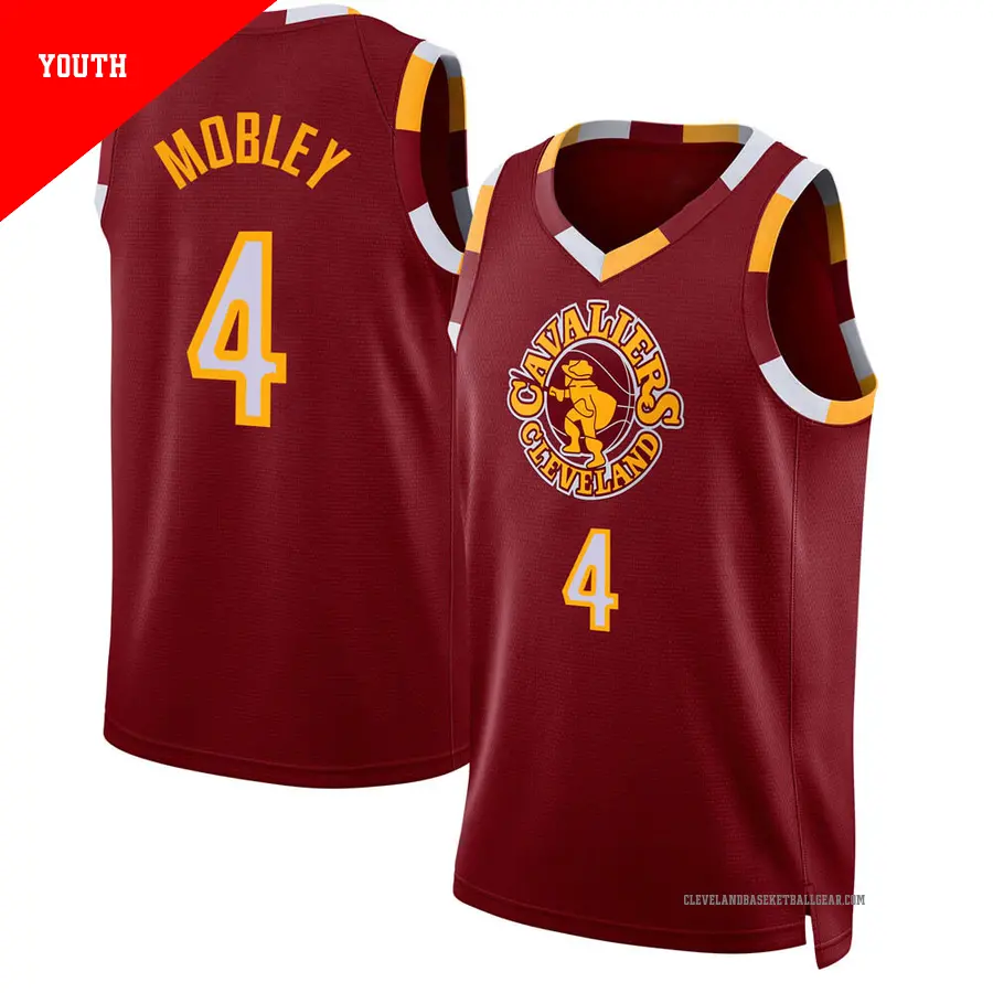 ＃4 Youth Evan Mobley Cleveland Cavaliers 2021/22 Swingman Wine City Edition Jersey