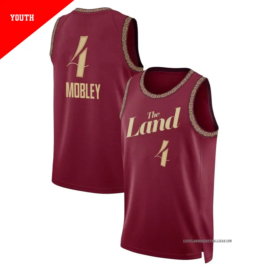 ＃4 Youth Evan Mobley Cleveland Cavaliers 2023/24 Swingman Wine City Edition Jersey
