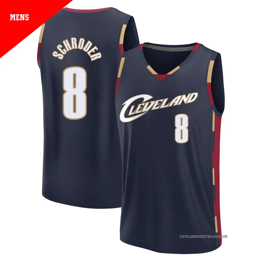 ＃8 Men's Dennis Schroder Cleveland Cavaliers Navy Fast Break Classic Edition Jersey