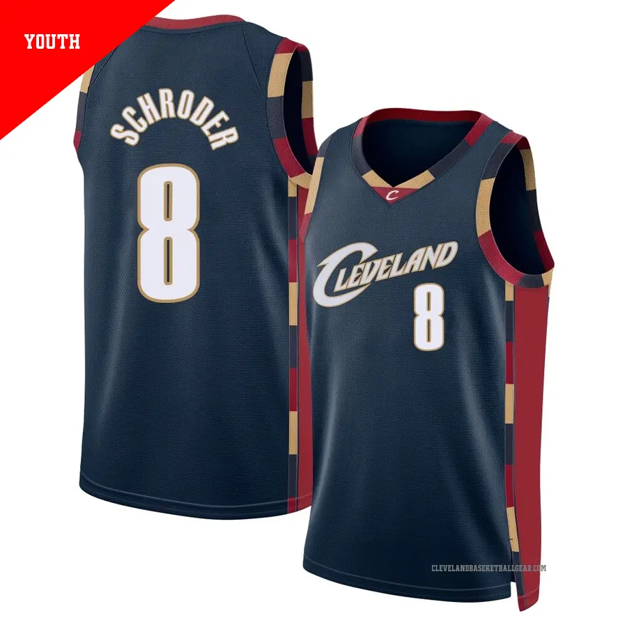 ＃8 Youth Dennis Schroder Cleveland Cavaliers Navy Swingman Classic Edition Jersey